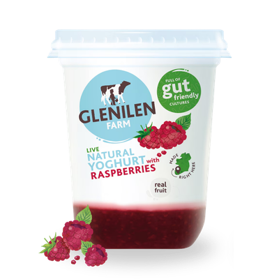 Glenilen natural yoghurt raspberry fruit pot